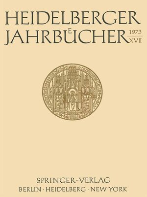 cover image of Heidelberger Jahrbücher XVII